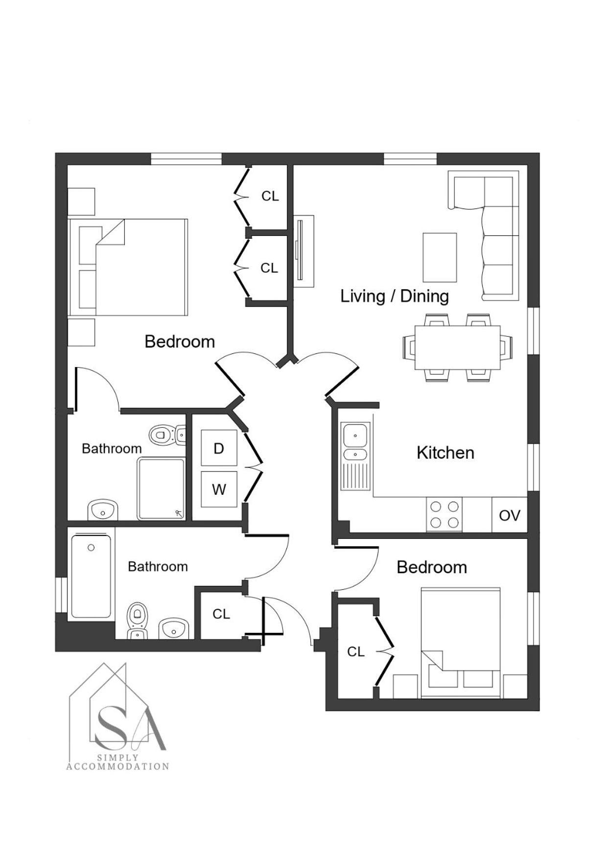 2br 2ba - Queen Beds - Free Parking - Near Lgw Airport *